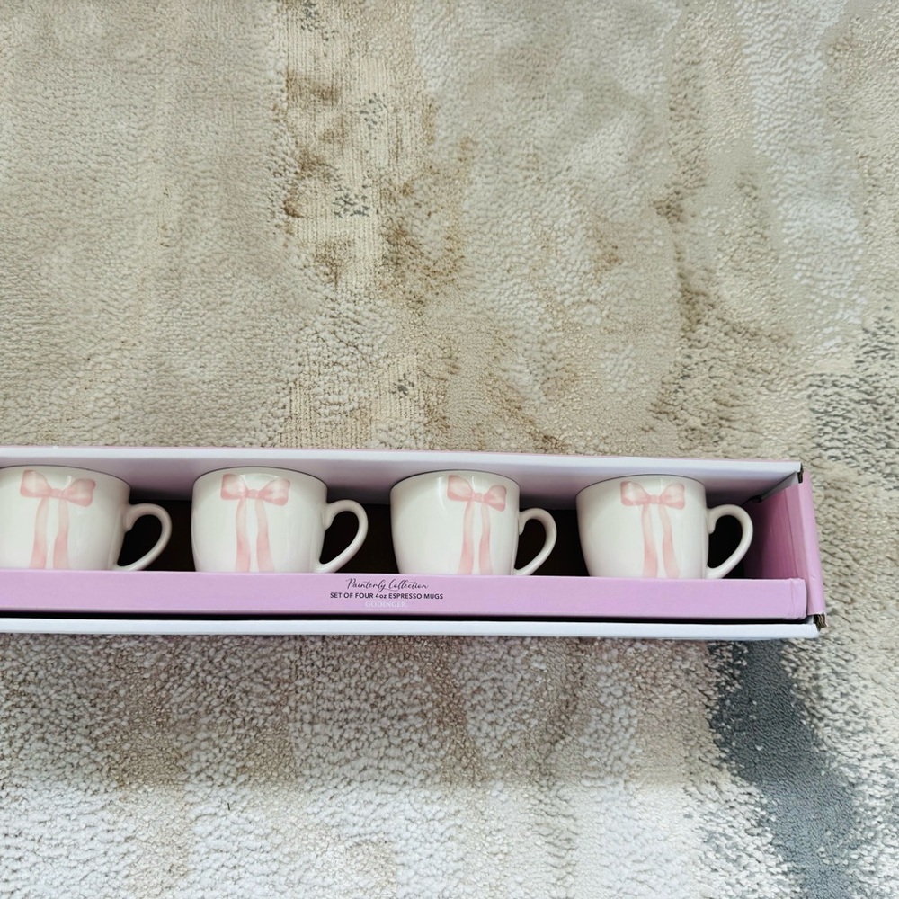 Godinger Painterly Collection Pink Espresso Mugs set of 4
